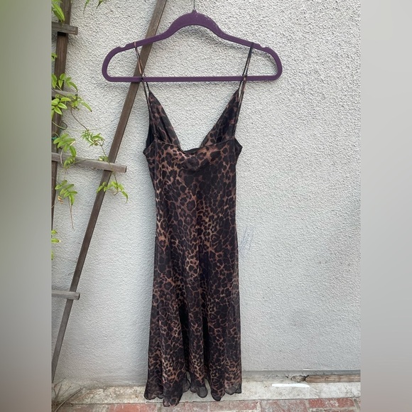 Misha Johanna Leopard Cowl-Neck High-Low Slip Dress New with Tags! - Picture 7 of 8